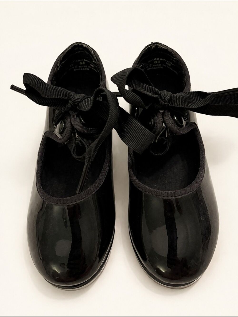 Capezio Jr. Tyette Black Patent Tap Shoes Kids 9M